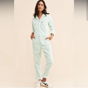 LEE Free People Women’s XL Light Mint Green Corduroy Union-alls Jumpsuit